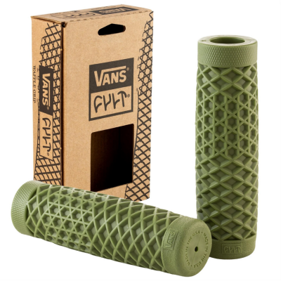 Pair of CULT VANS Waffle grips Ø 22&#x2F;22 mm in Dark Green color for Vespa Vespa 125 V1-15&#x2F;​V30-33&#x2F;​VM&#x2F;​VN&#x2F;​VU&#x2F;VNB3&gt;6T&#x2F;150 GL&#x2F;VBA&#x2F;VB1&#x2F;GS&#x2F;160 GS 