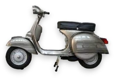 KIT Emblemas (4 piezas) de color gris Ral 9006 para Vespa 200 Rally VSE1T color gris Polaris 