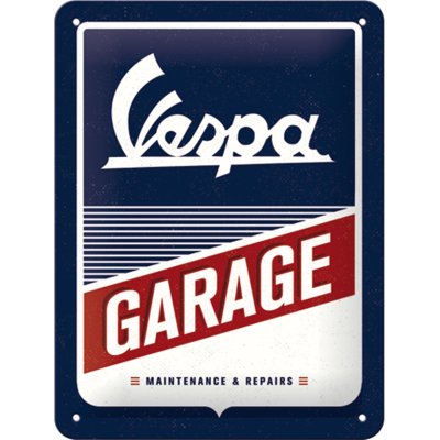 Blechplakat Vespa Garage 