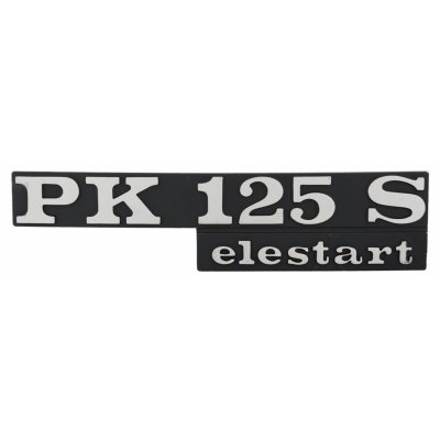 Targhetta &quot;PK125 S elestart&quot; cofano sinistro per Vespa PK125 S Elestart 