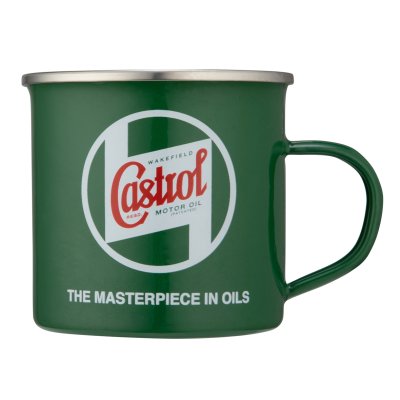 Klassische Castrol-Blechbecher 