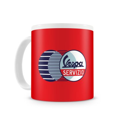 Rote Tasse &quot;Vespa Service&quot; 