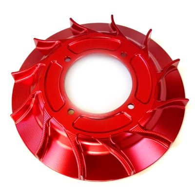 CNC&#x2F;RACING VMC Magnet Flywheel Fan in Red Anodized Aluminum 