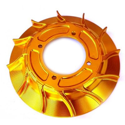 CNC&#x2F;RACING VMC Magnet Flywheel Fan in Gold Anodized Aluminum 