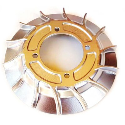 CNC&#x2F;RACING VMC magnet flywheel fan in silver anodized aluminum 